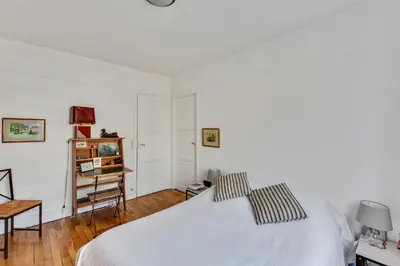 Un ou plusieurs lits dans un hébergement de l'établissement Design apartment with terrace by Weekome