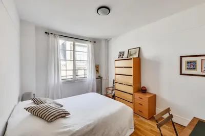 Un ou plusieurs lits dans un hébergement de l'établissement Design apartment with terrace by Weekome