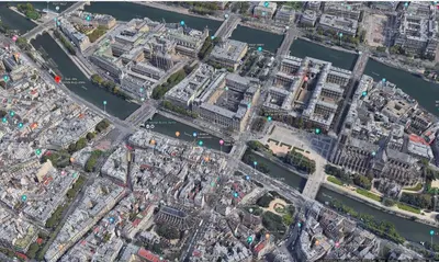 Vue générale sur Paris ou vue de la ville depuis l'appartement