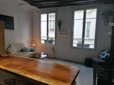 Coin salon dans l'établissement Appartement St Martin