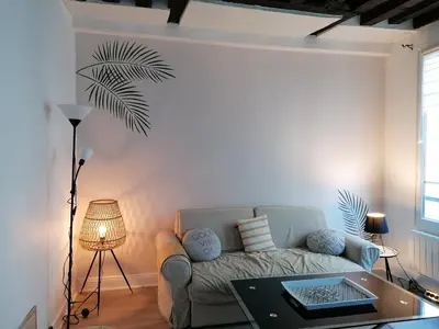 Coin salon dans l'établissement Appartement St Martin