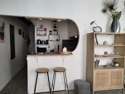 Cuisine ou kitchenette dans l'établissement Appartement St Martin