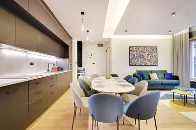 Coin salon dans l'établissement Spacious apartment - 2B-10P - AC - Marais