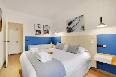 Un ou plusieurs lits dans un hébergement de l'établissement Spacious apartment - 2B-10P - AC - Marais