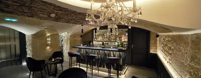Salon ou bar de l'établissement Hôtel Roi de Sicile - Rivoli