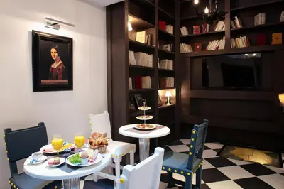 Coin salon dans l'établissement Hôtel le Clos de Notre Dame