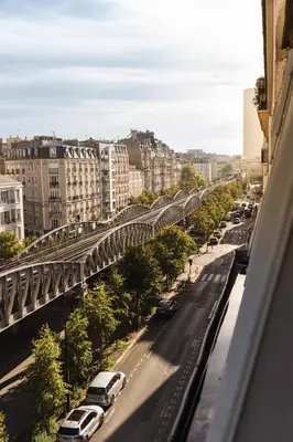 Vue générale sur Paris ou vue de la ville depuis l'hôtel