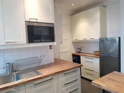 Cuisine ou kitchenette dans l'établissement Malakoff Grand apartment