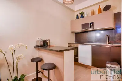 Cuisine ou kitchenette dans l'établissement 33 - Flat Av des Champs-Élysées