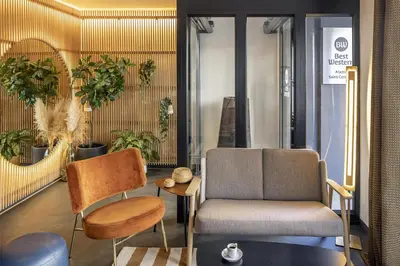 Coin salon dans l'établissement Best Western Aramis Saint Germain