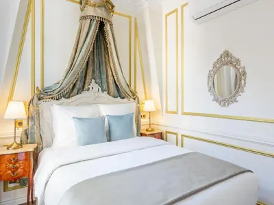 Un ou plusieurs lits dans un hébergement de l'établissement Merveil - Luxury Serviced Apartment - Aboukir VI