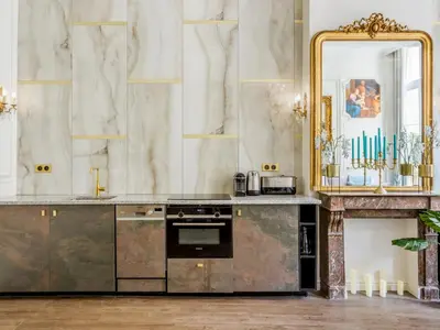 Cuisine ou kitchenette dans l'établissement Merveil - Luxury Suite - Louvre - Aboukir V