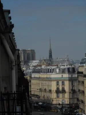 Vue générale sur Paris ou vue de la ville depuis l'hôtel