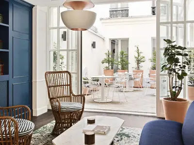 Coin salon dans l'établissement New Hotel Lafayette