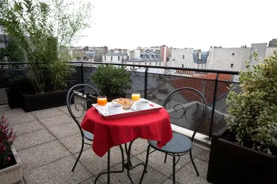 Balcon ou terrasse dans l'établissement Dièse Hôtel Bastille