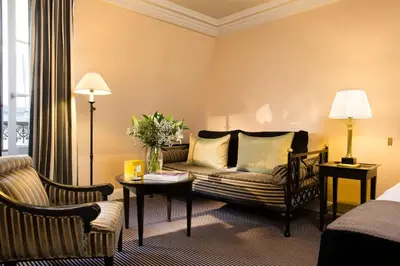 Un ou plusieurs lits dans un hébergement de l'établissement Hotel La Villa d'Estrées - Saint-Germain