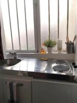 Cuisine ou kitchenette dans l'établissement Maisonnette studio sur cour