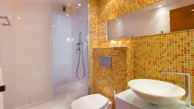 Salle de bains dans l'établissement Color Design Hotel