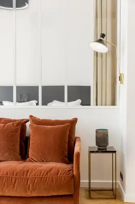 Coin salon dans l'établissement Habitat Parisien - 1BR-1BA - Louvre