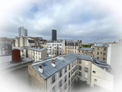 Vue générale sur Paris ou vue de la ville depuis l'hôtel