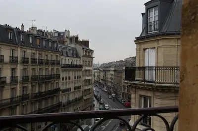 Vue générale sur Paris ou vue de la ville depuis l'hôtel