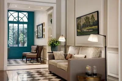 Coin salon dans l'établissement Hôtel Serotel Lutèce