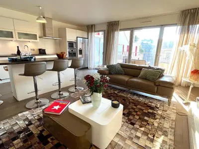Cuisine ou kitchenette dans l'établissement le Penthouse Picquart