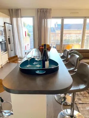 Cuisine ou kitchenette dans l'établissement le Penthouse Picquart