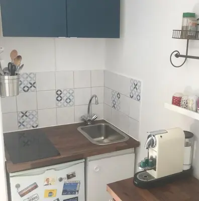 Cuisine ou kitchenette dans l'établissement TinyHouse Inn Saint-Germain-des-Près