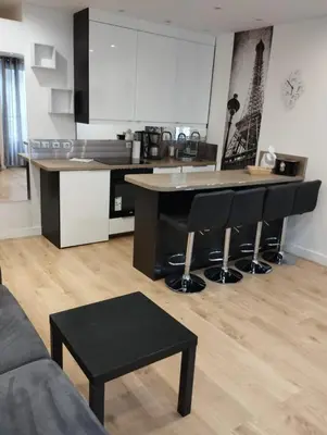 Cuisine ou kitchenette dans l'établissement Maison le Bac Apartments