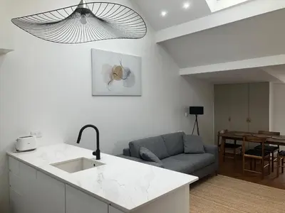 Coin salon dans l'établissement Maison le Bac Apartments
