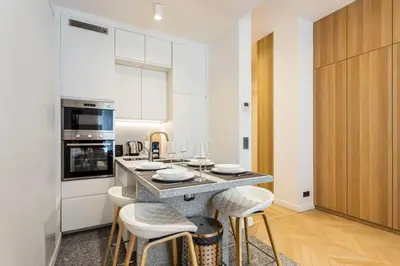 Cuisine ou kitchenette dans l'établissement Cosy & Luxury Kléber Trocadéro Arc de Triomphe