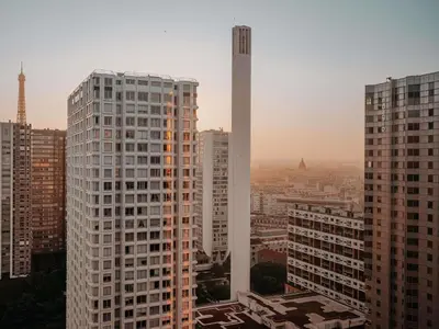 Vue générale sur Paris ou vue de la ville depuis l'hôtel