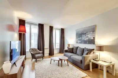 Coin salon dans l'établissement Apartments for Work in City Center