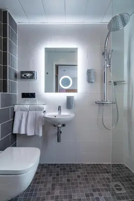 Salle de bains dans l'établissement Hôtel de Bellevue Paris Gare du Nord