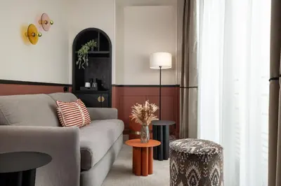 Coin salon dans l'établissement Hotel Grand Coeur Latin