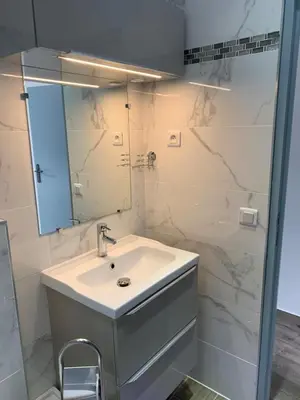Salle de bains dans l'établissement La Ferme Des Barmonts