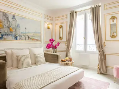 Coin salon dans l'établissement Merveil - Luxury Suite - Tour Eiffel - Bourdonnais