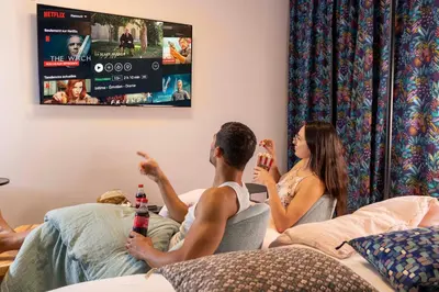 Télévision ou salle de divertissement dans l'établissement Hôtel Marais Hôme