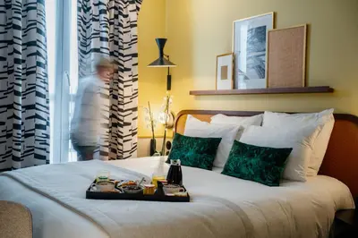 Un ou plusieurs lits dans un hébergement de l'établissement Hôtel Riesner