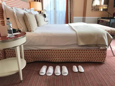 Un ou plusieurs lits dans un hébergement de l'établissement Hôtel Recamier