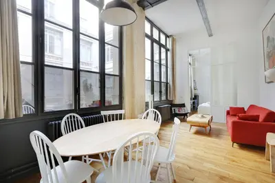 Coin salon dans l'établissement Pick A Flat's Apartment in Upper Marais - Rue d'Hauteville