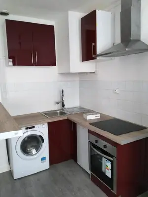 Cuisine ou kitchenette dans l'établissement Modern apartment and studio near the metro