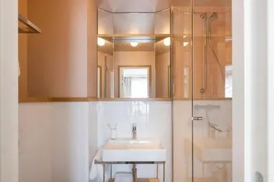 Salle de bains dans l'établissement Hôtel Oratio
