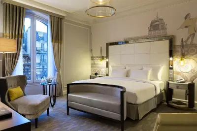 Un ou plusieurs lits dans un hébergement de l'établissement Hilton Paris Opera