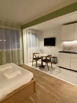 Télévision ou salle de divertissement dans l'établissement Charming studio near Tour Eiffel Invalides Beaugrenelle