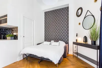 Un ou plusieurs lits dans un hébergement de l'établissement Elegant studio - 2P - Trocadéro - Eiffel Tower
