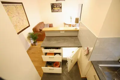 Cuisine ou kitchenette dans l'établissement Glaciere