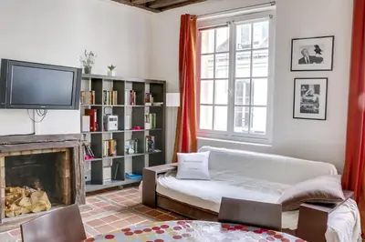Télévision ou salle de divertissement dans l'établissement Unit 007 Marais Pompidou (michel le comte)