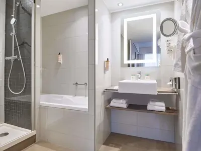 Salle de bains dans l'établissement Mercure Paris 15 Porte de Versailles